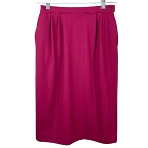 Pendleton vintage Virgin Wool Pencil Skirt Fuchsia Pockets size 6